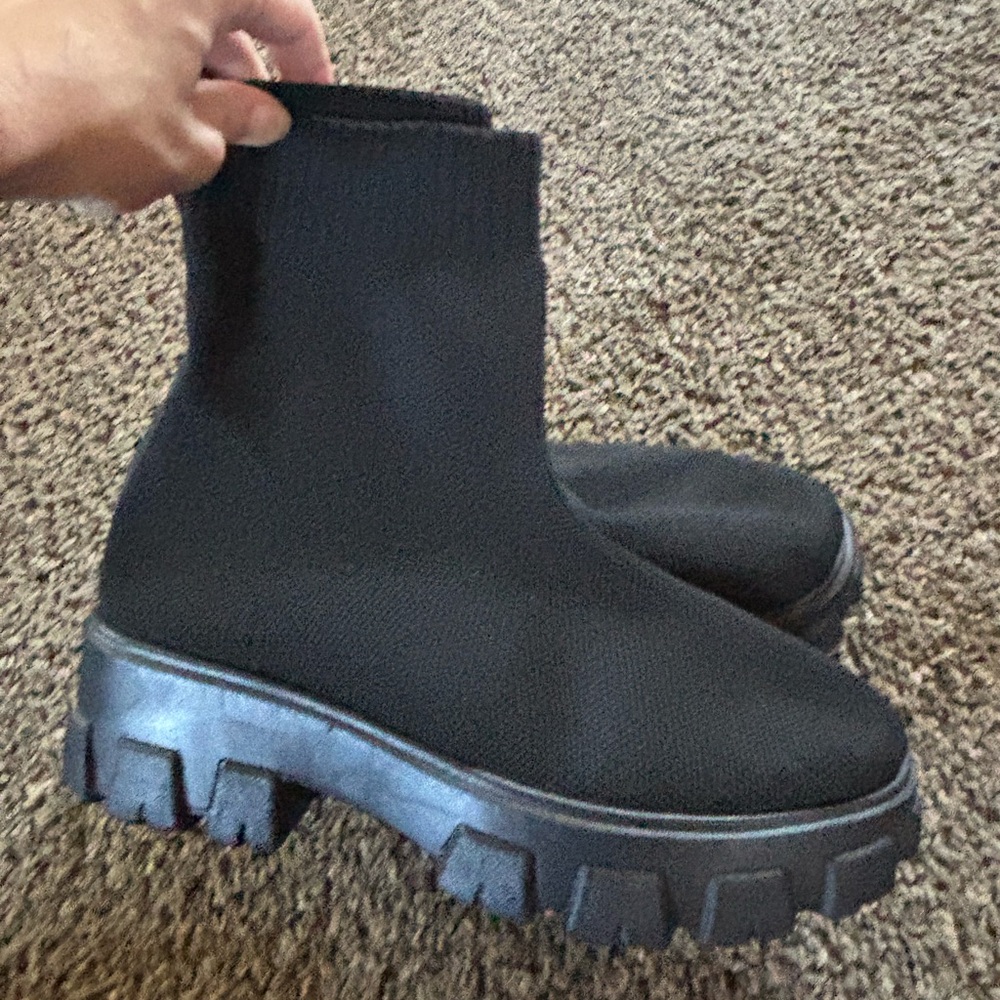 Black Chunky Ankle Boots
